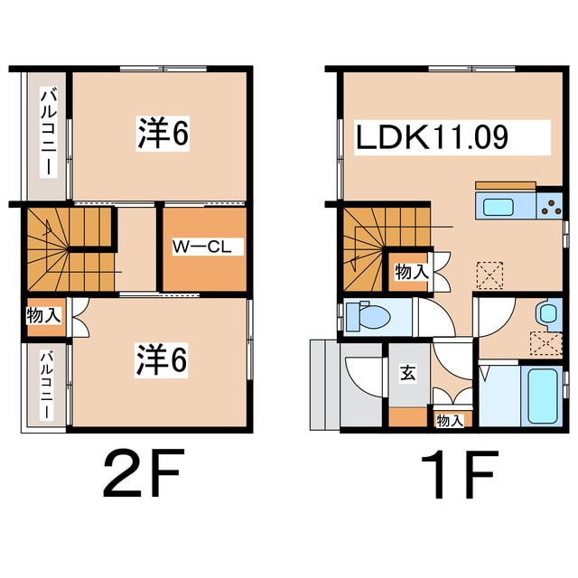 間取り図 東北本線/郡山駅 徒歩28分 1-2階 1年未満