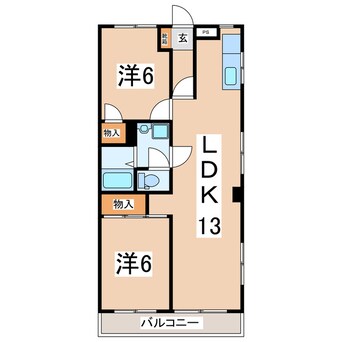間取図 東北新幹線（東北地方）/郡山駅 徒歩30分 1階 築38年