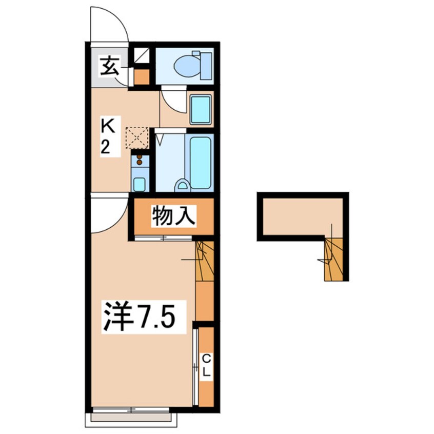 間取図 福島交通飯坂線/泉駅 徒歩14分 2階 築23年