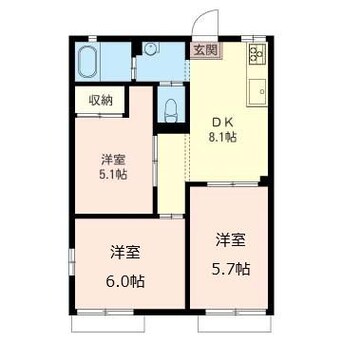 間取図 内房線/姉ケ崎駅 徒歩13分 1階 築32年