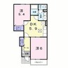 ソレアードC 2DKの間取り