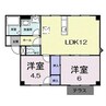 エンジェルハウス(五井) 2LDKの間取り