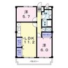 バードヒルズワダ 2LDKの間取り