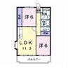 クレイドウル 2LDKの間取り