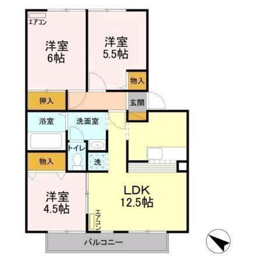 間取図 内房線/五井駅 バス8分志村胃腸外科下車:停歩3分 2階 築31年