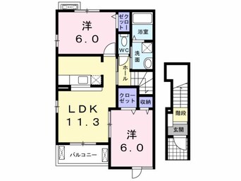 間取図 内房線/五井駅 バス16分山倉前下車:停歩3分 2階 築18年