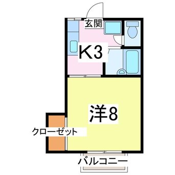 間取図 内房線/木更津駅 バス5分東太田郵便局下車:停歩3分 1階 築34年