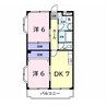 内房線/長浦駅 徒歩19分 3階 築28年 2DKの間取り