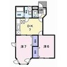 クレストタウンＢ 2DKの間取り