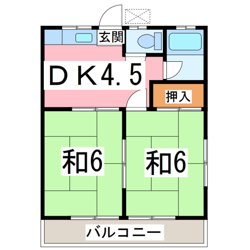 間取図 内房線/君津駅 徒歩15分 1階 築36年