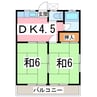 内房線/君津駅 徒歩15分 1階 築37年 2DKの間取り