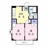 ファーストヒルズＢ 2DKの間取り