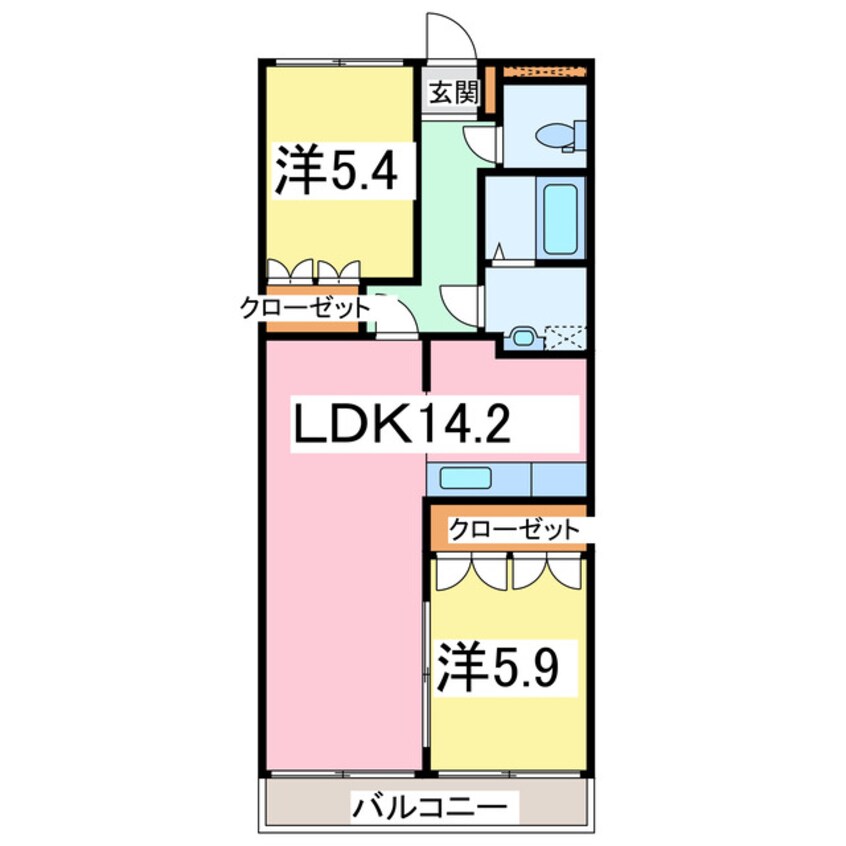 間取図 内房線/五井駅 バス9分松ヶ島下車:停歩5分 2階 築15年