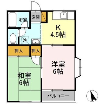 間取図 内房線/長浦駅 徒歩9分 1階 築34年