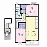 内房線/長浦駅 徒歩11分 2階 築14年 2LDKの間取り