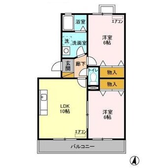 間取図 内房線/長浦駅 徒歩15分 1階 築22年