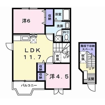 間取図 内房線/五井駅 バス10分前川橋下車:停歩7分 2階 築27年