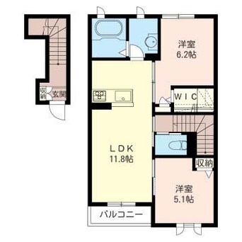 間取図 内房線/五井駅 徒歩12分 2階 築13年