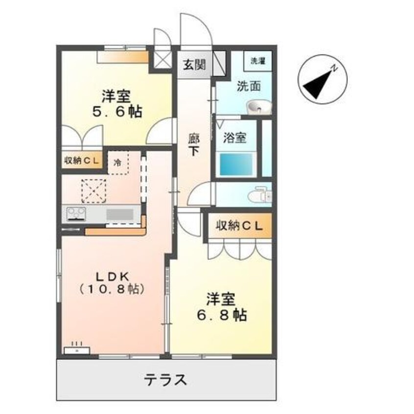 間取図 内房線/五井駅 徒歩17分 1階 築12年