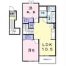 メゾンプラシードＢ 2LDKの間取り