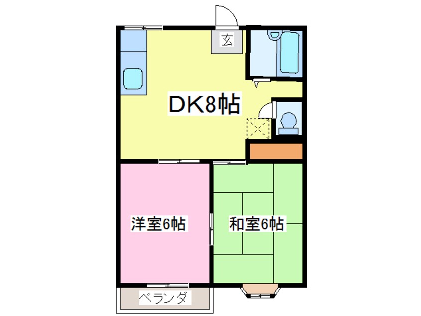 間取図 内房線/姉ケ崎駅 徒歩7分 1階 築34年