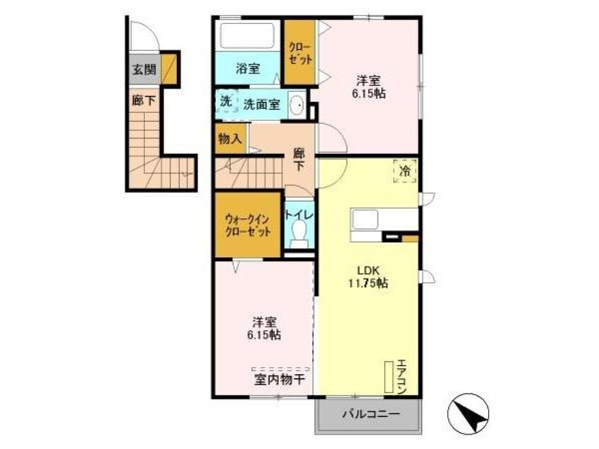 間取図 内房線/五井駅 徒歩28分 1階 築7年