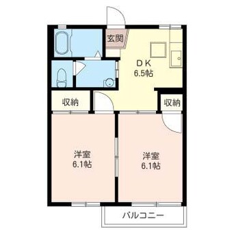 間取図 内房線/五井駅 バス15分山倉下車:停歩2分 1階 築30年