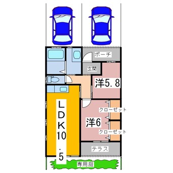 間取図 内房線/姉ケ崎駅 バス6分白塚陸橋下下車:停歩4分 1階 築6年