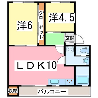 間取図 内房線/姉ケ崎駅 バス12分帝京大学医療センター行下車:停歩2分 3階 築50年