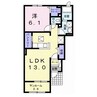 ベルフルール 1LDKの間取り