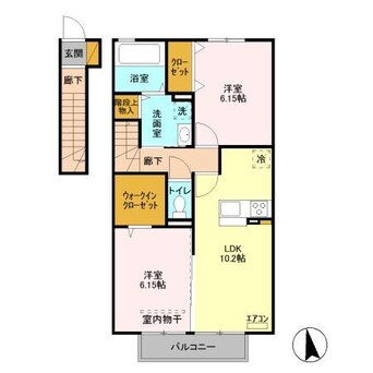 間取図 内房線/八幡宿駅 車移動　8分3.8km 2階 築6年