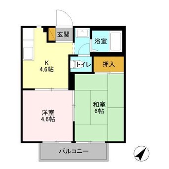 間取図 内房線/五井駅 徒歩16分 2階 築25年