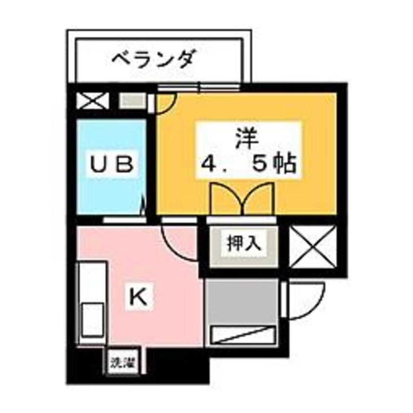 間取図 内房線/五井駅 徒歩2分 4階 築36年