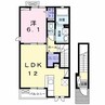 フルールドコリーヌ 1LDKの間取り