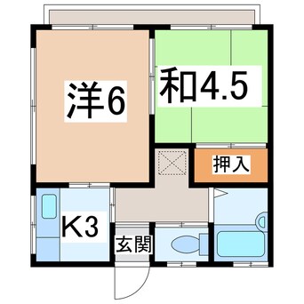 間取図 内房線/姉ケ崎駅 徒歩10分 2階 築37年