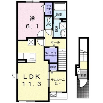 間取図 内房線/巌根駅 徒歩40分 2階 築1年