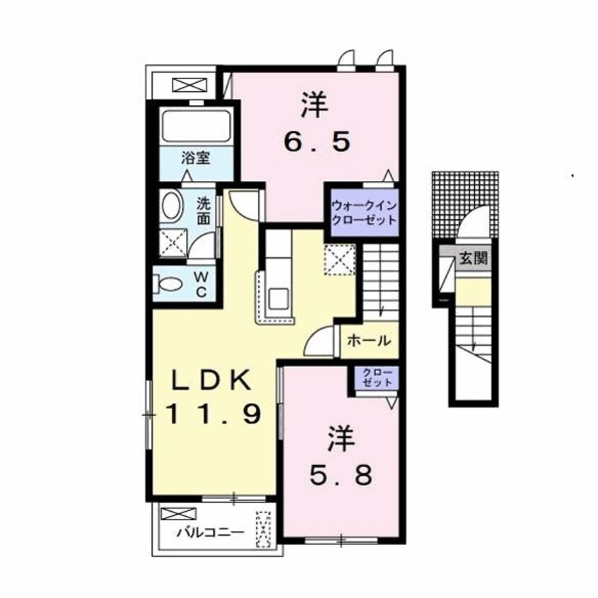 間取図 内房線/長浦駅 バス6分蔵波台六丁目店下車:停歩11分 2階 築1年