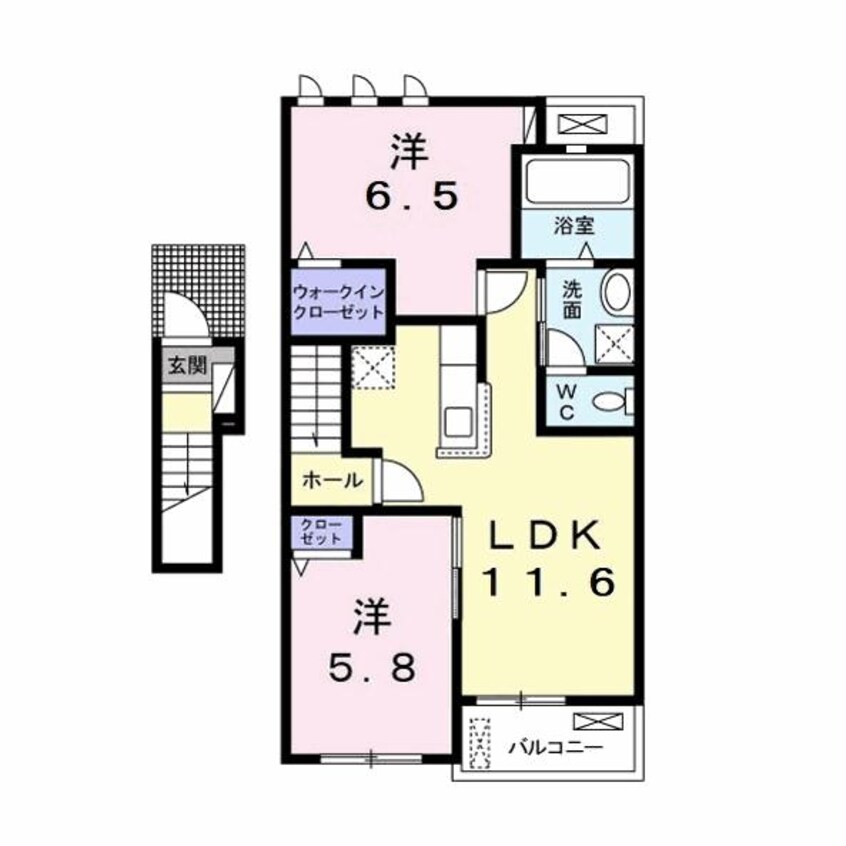 間取図 内房線/長浦駅 バス6分蔵波台六丁目店下車:停歩11分 2階 築1年