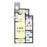 アルーシャS 1LDKの間取り