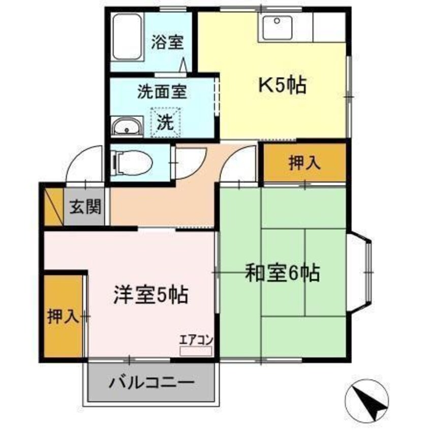 間取図 内房線/長浦駅 バス6分蔵波台下車:停歩3分 2階 築30年