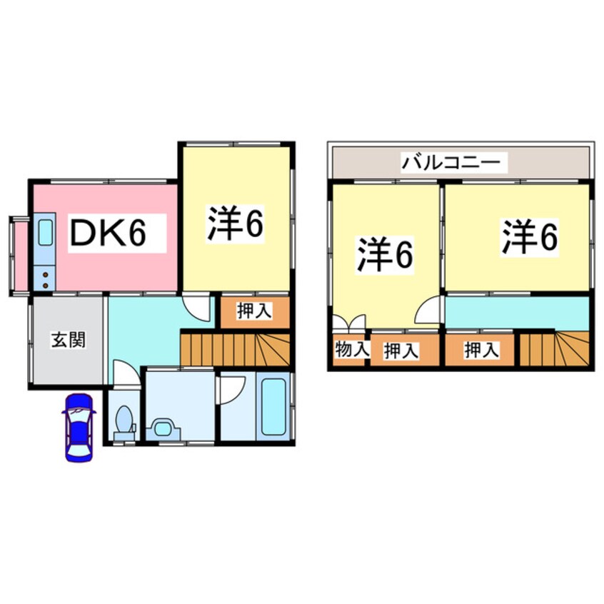 間取図 内房線/木更津駅 徒歩28分 1-2階 築45年