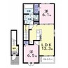 プランドールB（君塚） 2LDKの間取り