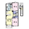 グランデイリーデ 2LDKの間取り