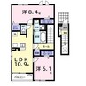 ロンボヌール 2LDKの間取り