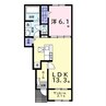 プレリュード 1LDKの間取り
