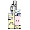 アヴァンセⅢ 1LDKの間取り