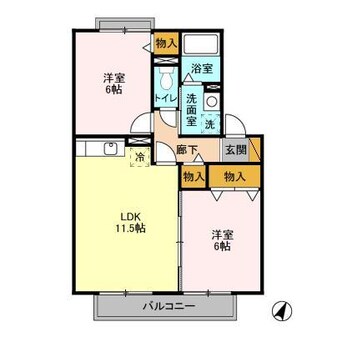 間取図 クレアールB(中央区)