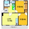 モナフォレスト 2LDKの間取り