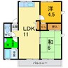 レトア文化の森 2LDKの間取り