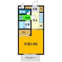 カーザ・モラエス（1Ｋ）の間取図